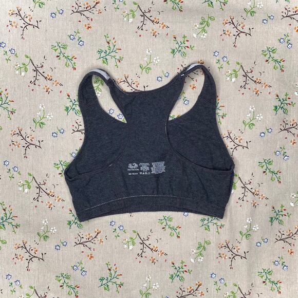 Fruit Of The Loom Sports Bra Tank Crop Dark Gray Size 34 Lounge Casual Workout - Picture 6 of 8